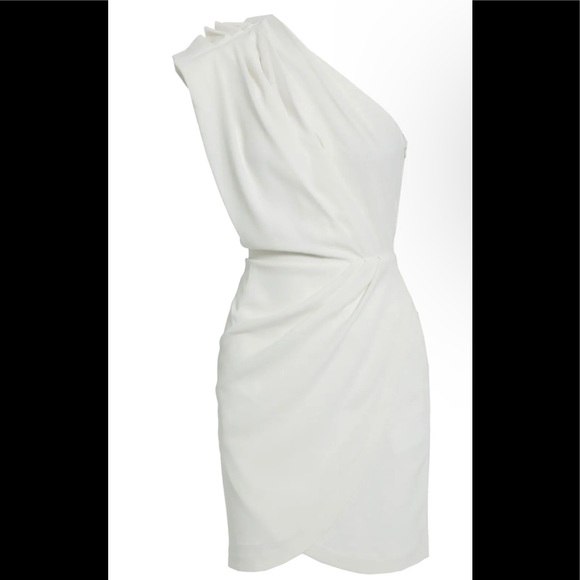 IRO Marine one-shoulder draped crepe mini dress sz 0 - Picture 2 of 7